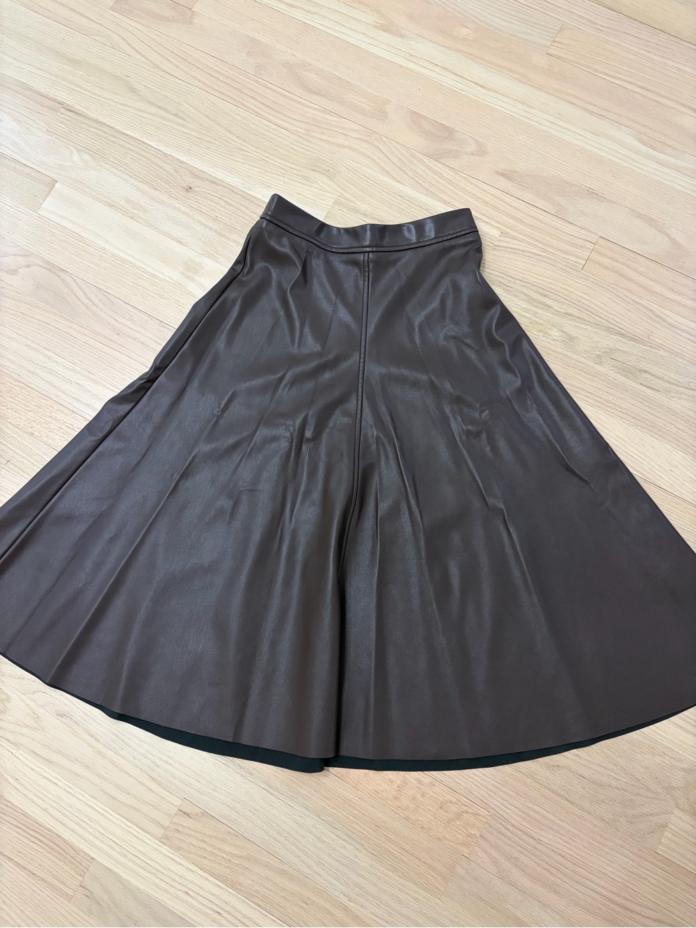 Banana Republic Dark Brown Faux Leather A-Line Skirt